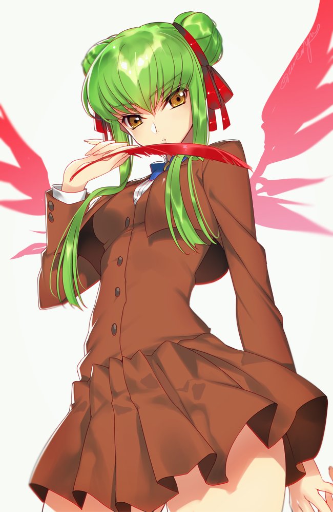 c.c. and yuuki miaka (code geass and 1 more) drawn by creayus