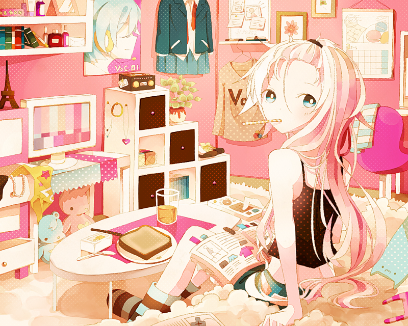 hatsune miku and ia (vocaloid) drawn by snowfall0617