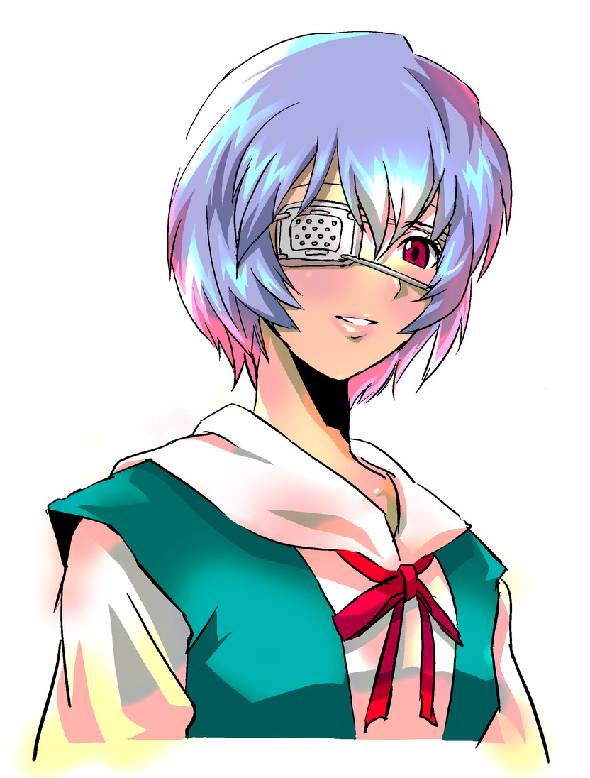 ayanami rei (neon genesis evangelion) drawn by kamoroosaazu