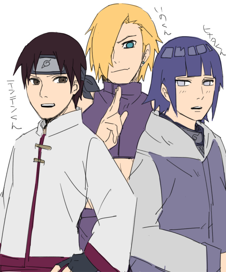 hyuuga hinata, yamanaka ino, and tenten (naruto and 1 more) drawn by kamosuke