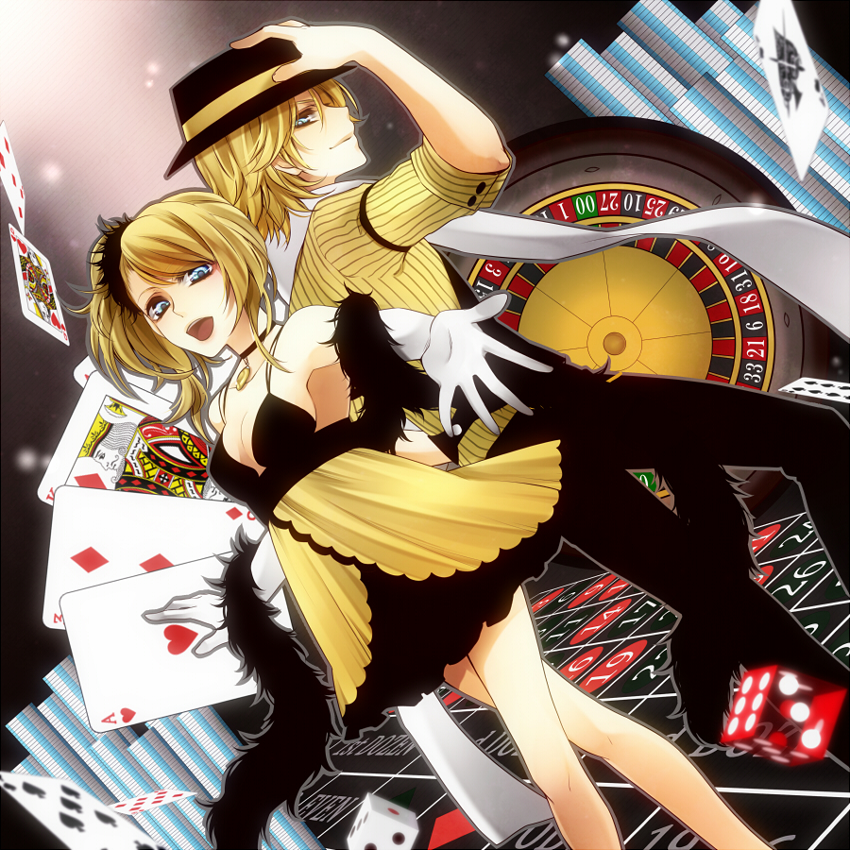 kagamine rin and kagamine len (vocaloid and 1 more) drawn by rico_(fbn3)