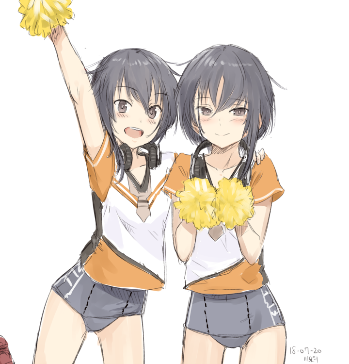 i-13 and i-14 (kantai collection) drawn by kawashina_(momen_silicon)