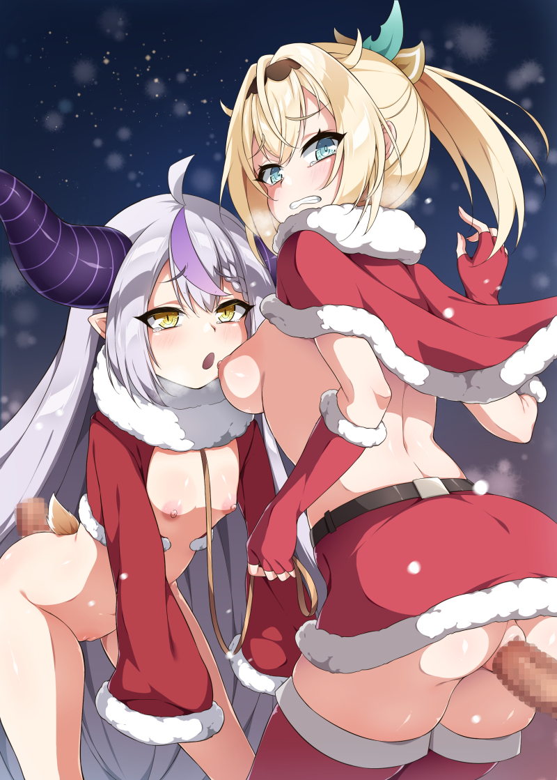 la+ darknesss and kazama iroha (hololive) drawn by hanuma_hanma