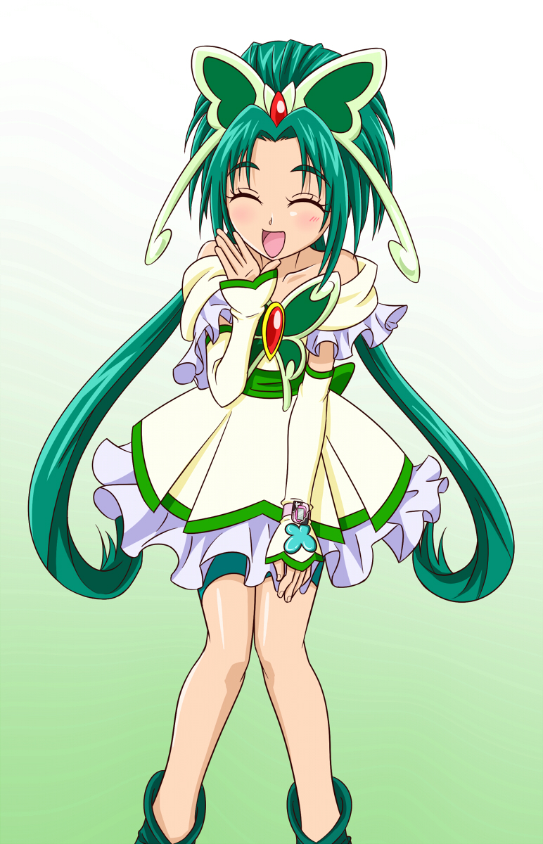 akimoto komachi and cure mint (precure and 1 more) drawn by evalet