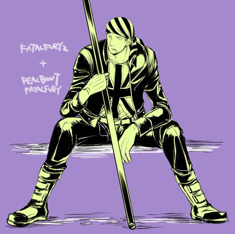 billy kane (the king of fighters and 1 more) drawn by yk_(waikeee)