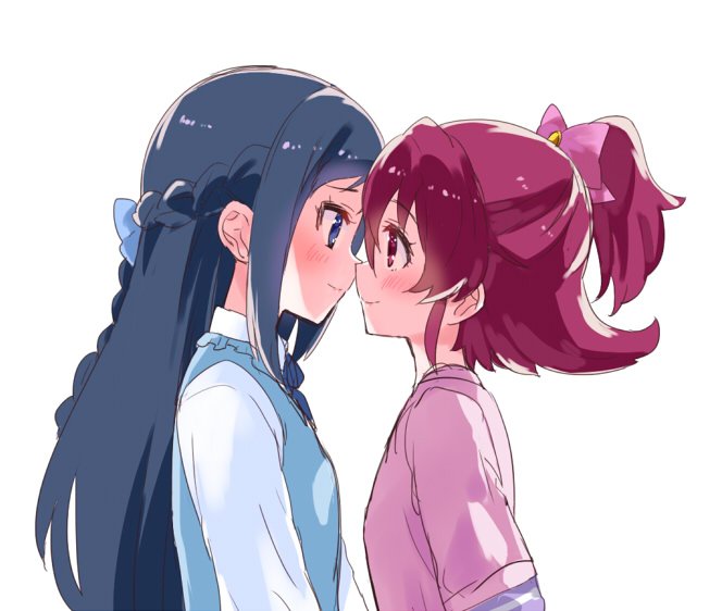 hishikawa rikka and aida mana (precure and 1 more) drawn by kurokawa_makoto