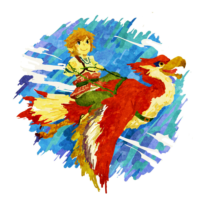 link and loftwing (the legend of zelda and 1 more) drawn by motimamire