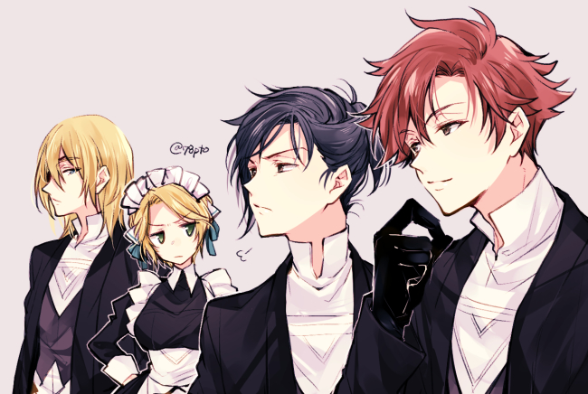 dimitri alexandre blaiddyd, ingrid brandl galatea, sylvain jose gautier, and felix hugo fraldarius (fire emblem and 1 more) drawn by naho_(pi988y)