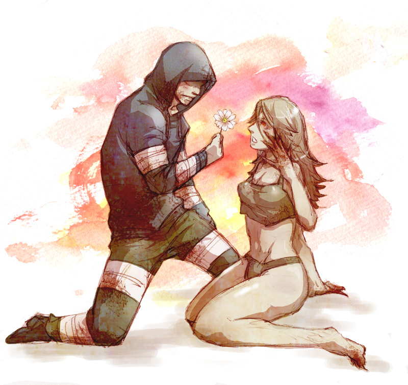 witch and hunter (left 4 dead and 1 more) drawn by amijagi