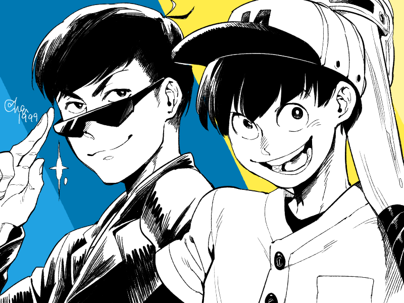 matsuno karamatsu and matsuno jyushimatsu (osomatsu and 1 more) drawn by tamago_toji