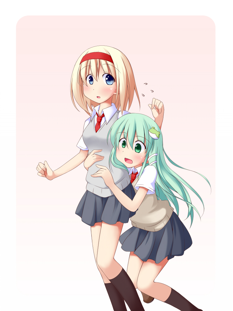 kochiya sanae and alice margatroid (touhou) drawn by miyo_(miyomiyo01)