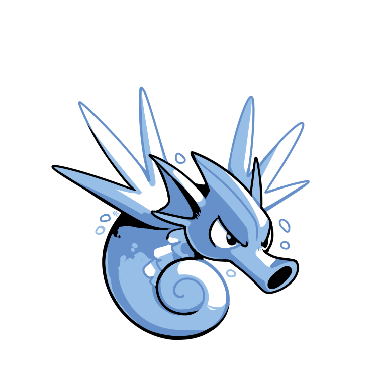 seadra (pokemon and 1 more) drawn by rumwik