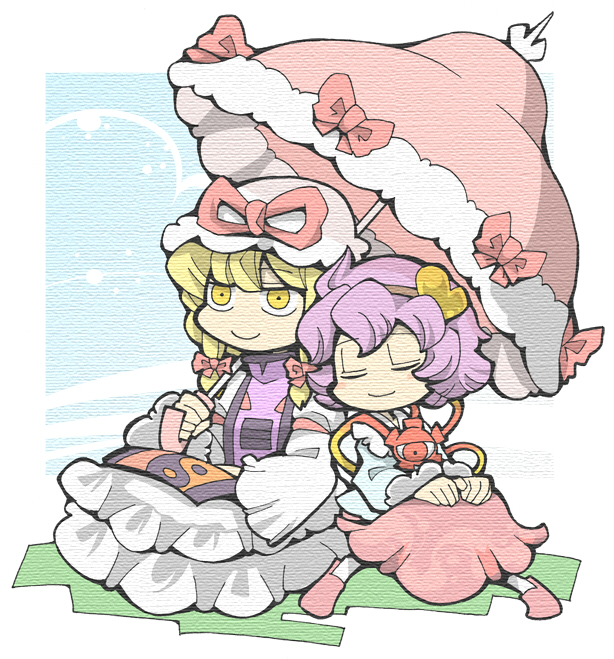 yakumo yukari and komeiji satori (touhou) drawn by hounori