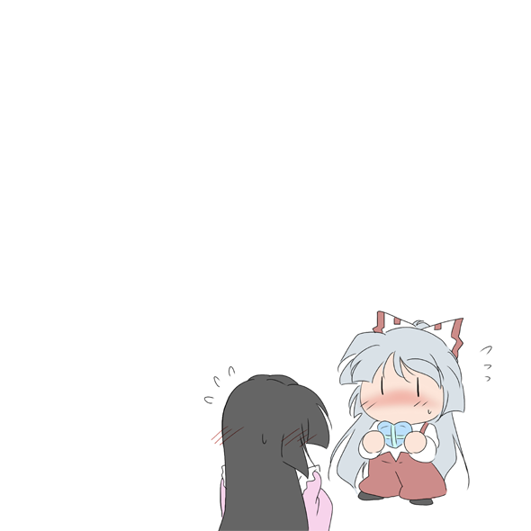 fujiwara no mokou and houraisan kaguya (touhou) drawn by hachi_(chihagura)