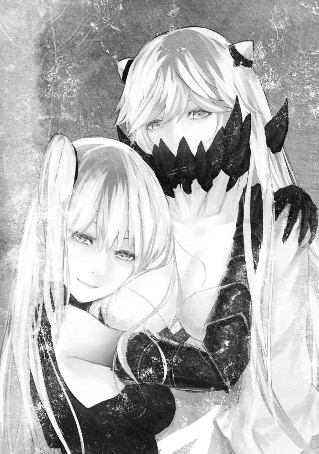 midway princess and aircraft carrier oni (kantai collection) drawn by nina_(ninageya)