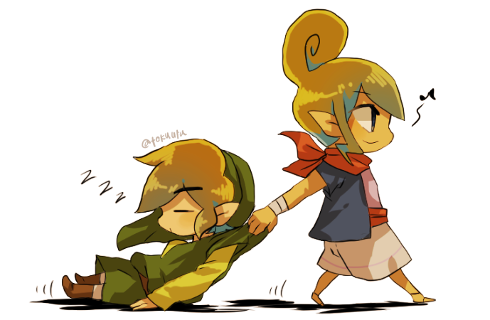 link, toon link, and tetra (the legend of zelda and 1 more) drawn by tokuura