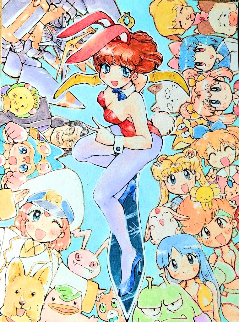 tsukino usagi, sailor moon, kero, yuri, kei, and 16 more (bishoujo senshi sailor moon and 17 more) drawn by prprtooon