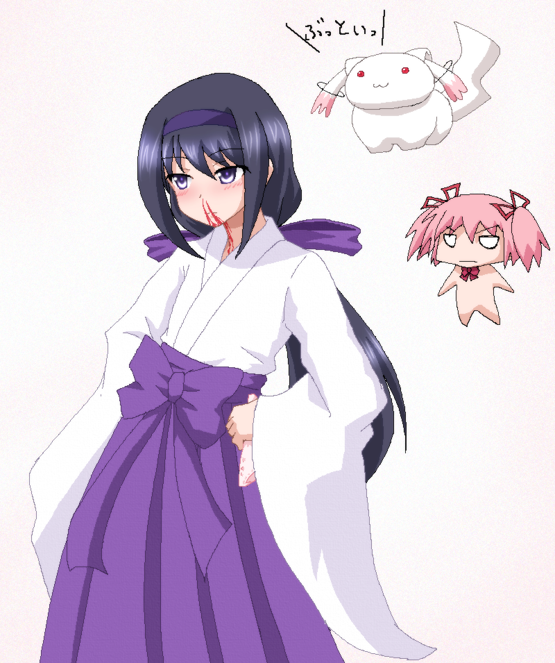 akemi homura and kaname madoka (mahou shoujo madoka magica) drawn by hayashiya_zankurou