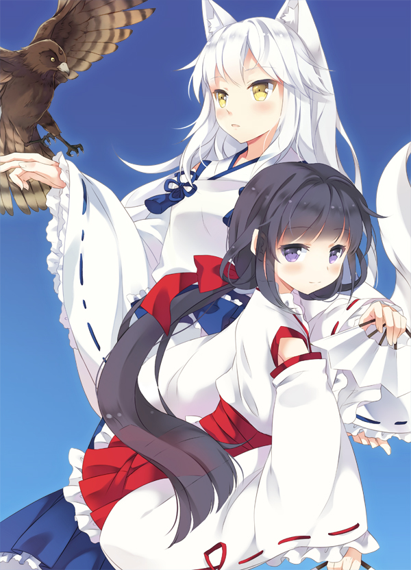 yusura and kuzuha (koisuru youko to kamien no senshi) drawn by nyanya