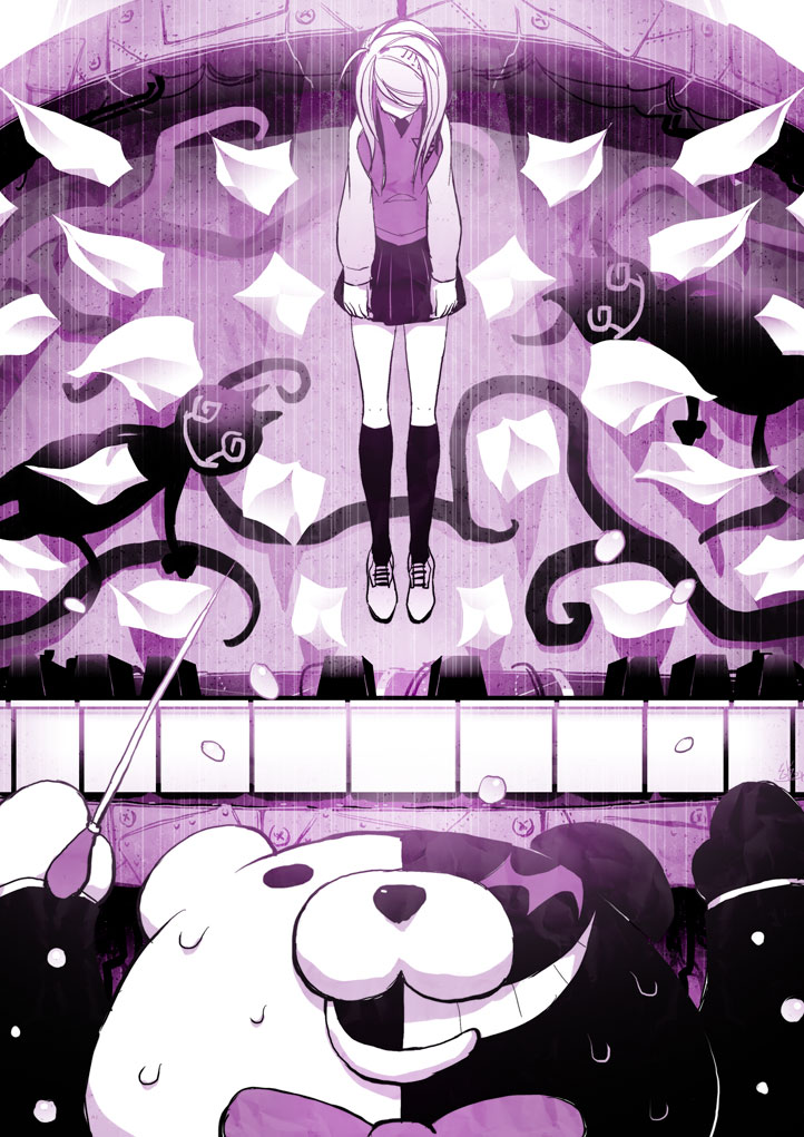 akamatsu kaede and monokuma (danganronpa and 1 more) drawn by u_u_ki_u_u