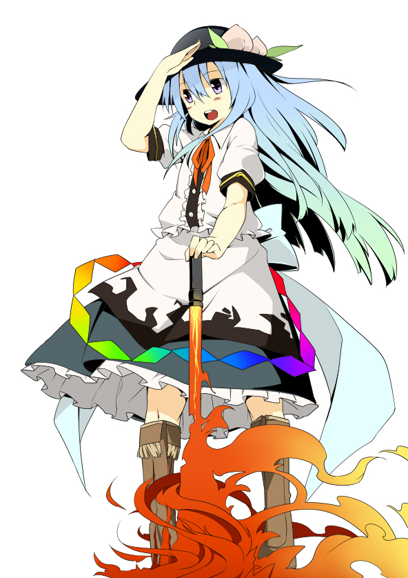 hinanawi tenshi (touhou) drawn by oguro_(moyashi_2-hon)