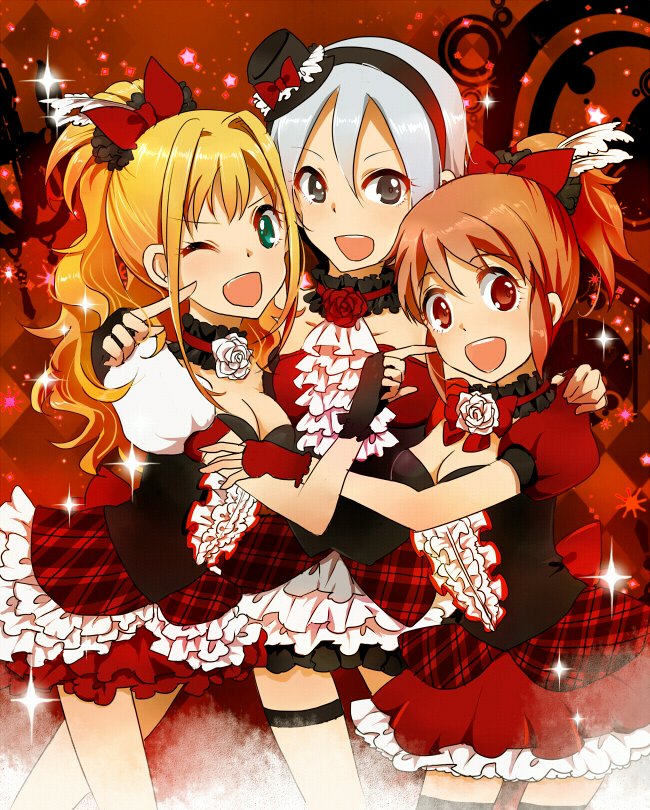 shiomi syuko, abe nana, and hino akane (idolmaster and 1 more) drawn by masaki_(celesta)