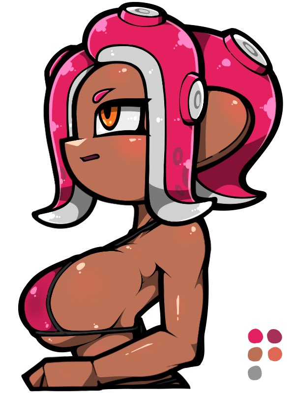 octoling player character and octoling girl (splatoon) drawn by name_omoitukan2