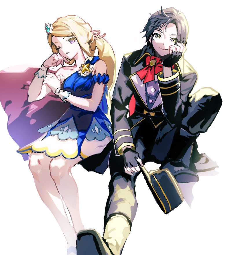serena and calem (pokemon and 1 more) drawn by ankea_(a-ramo-do)