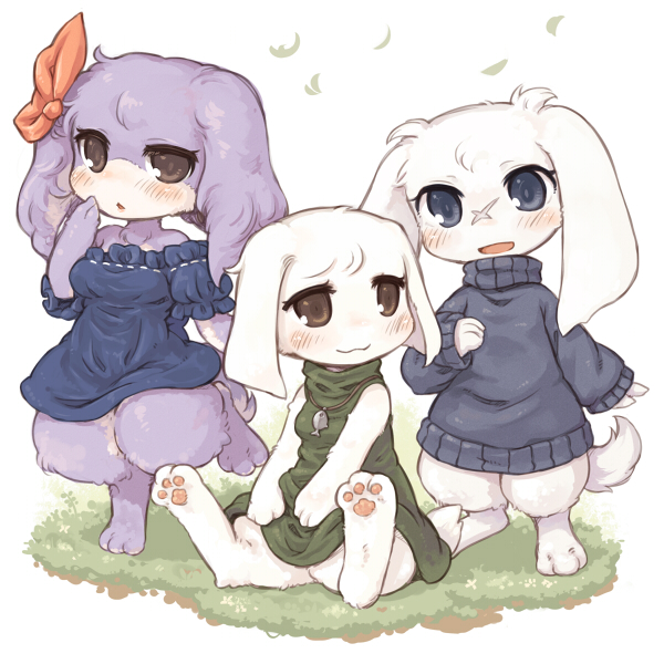 mimiga, sakamoto sue, toroko, and chaco (cave story) drawn by 7010