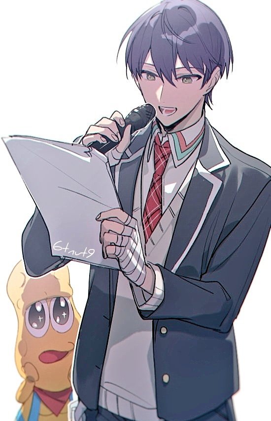 kenmochi touya and peanuts-kun (nijisanji and 1 more) drawn by 6tnut9