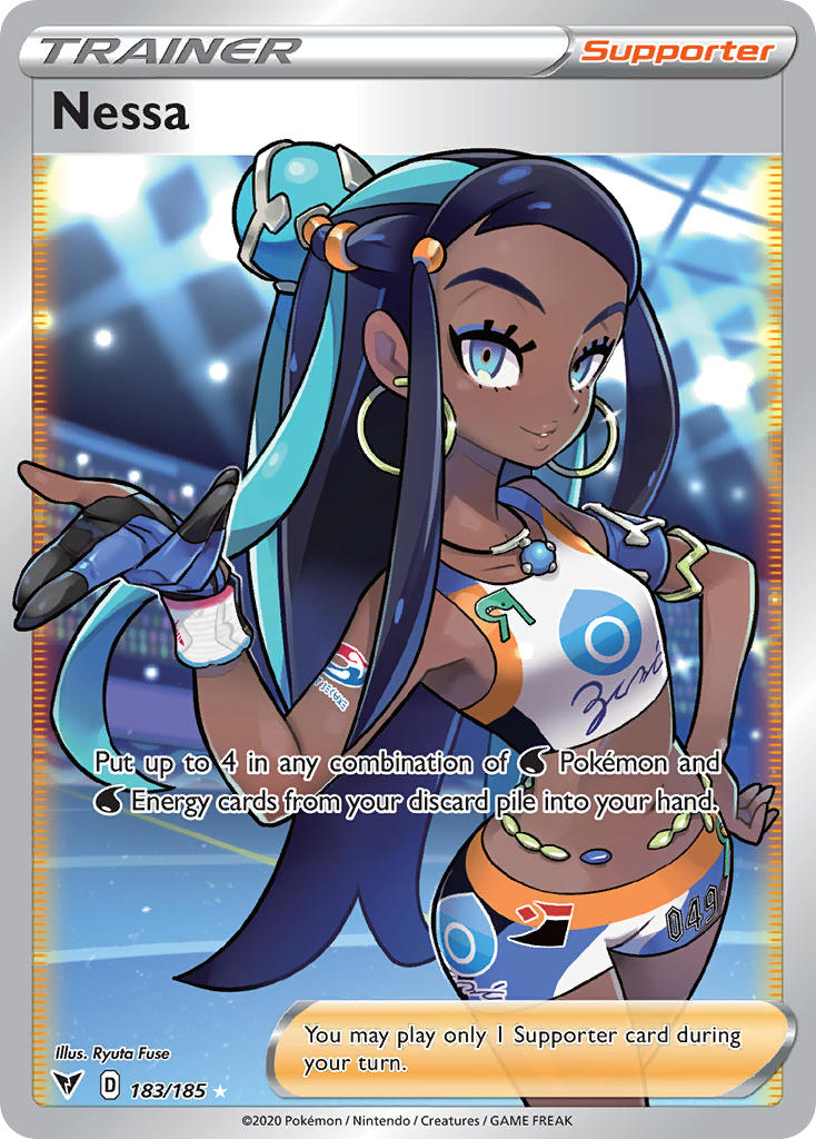 nessa (pokemon and 2 more) drawn by fuse_ryuuta