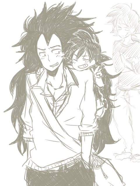son goku, bardock, and raditz (dragon ball and 1 more) drawn by lemon_nosashim