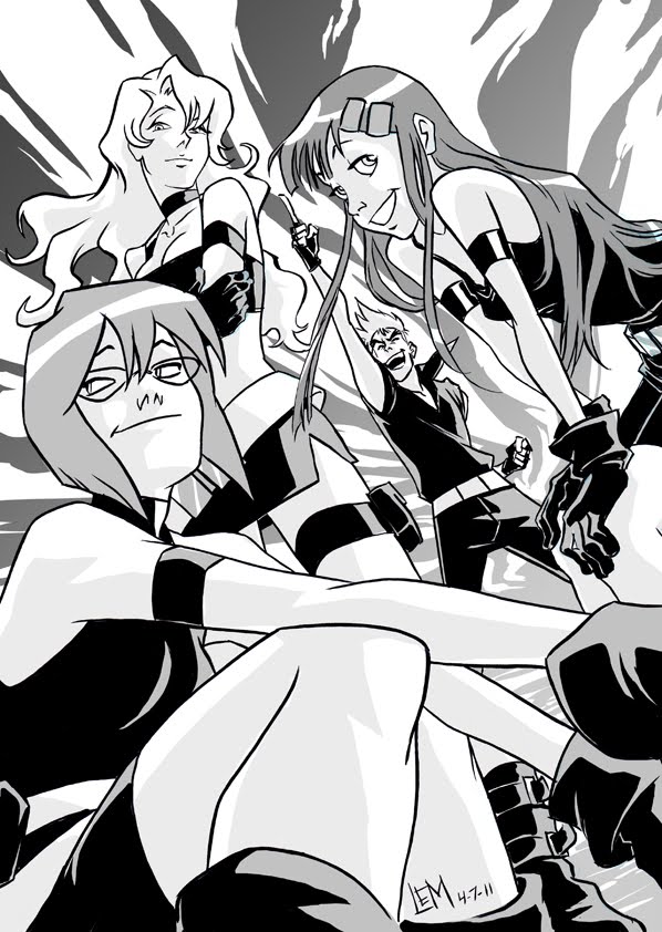 kittan bachika, kiyal bachika, kinon bachika, and kiyoh bachika (tengen toppa gurren lagann) drawn by lauren_montgomery