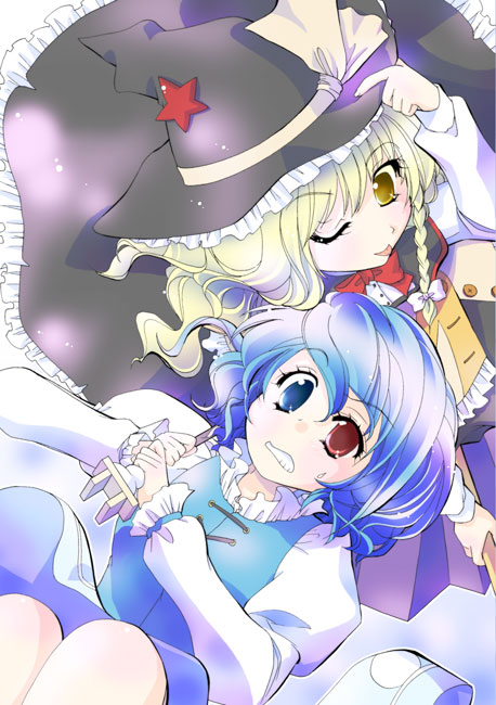 kirisame marisa and tatara kogasa (touhou) drawn by yukiya-nagi