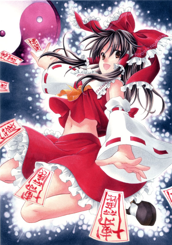 hakurei reimu (touhou) drawn by trimcolor