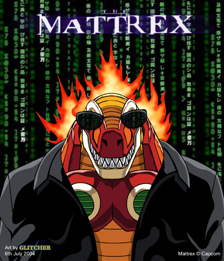 neo and burn dinorex (mega man and 3 more) drawn by glitcher