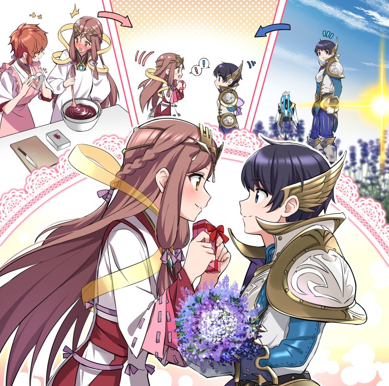 lora, fan la norne, hugo ardanach, and aegaeon (xenoblade chronicles and 2 more) drawn by taromarun