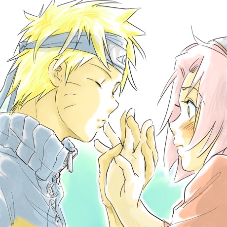haruno sakura and uzumaki naruto (naruto) drawn by feu