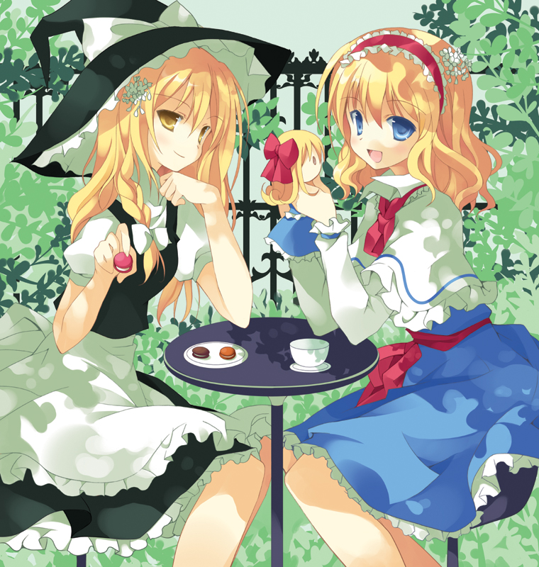 kirisame marisa, alice margatroid, and shanghai doll (touhou) drawn by mizuse_kiseki