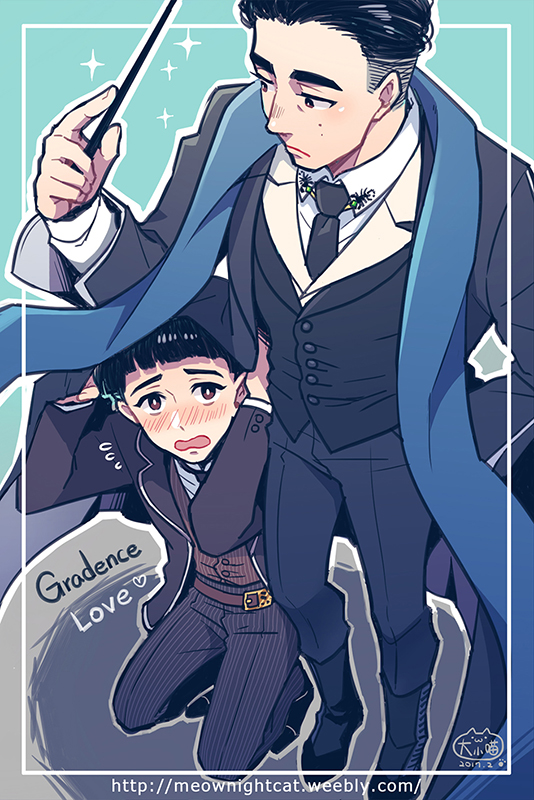credence barebone and percival graves (wizarding world and 1 more) drawn by nightcat