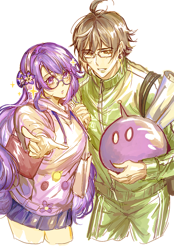raiden shogun, zhongli, slime, and electro slime (genshin impact) drawn by nananasleep