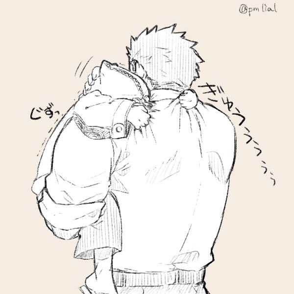 protagonist 3 and houzouin oniwaka (tokyo afterschool summoners) drawn by pmlial