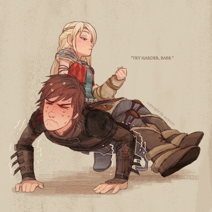 astrid hofferson and hiccup horrendous haddock iii (how to train your dragon and 1 more) drawn by seoyeon