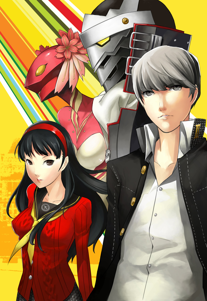 narukami yu, amagi yukiko, izanagi, and konohana sakuya (persona and 1 more) drawn by eu03