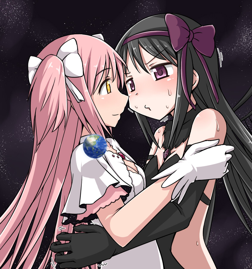 akemi homura, kaname madoka, ultimate madoka, and akuma homura (mahou shoujo madoka magica and 1 more) drawn by terada_ochiko