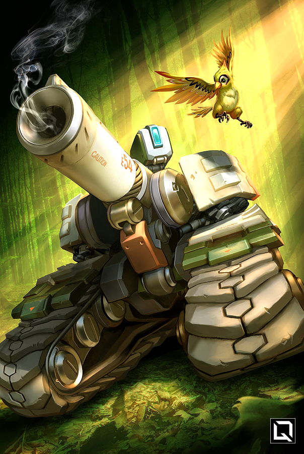 bastion and ganymede (overwatch and 1 more) drawn by kuroi-tsuki