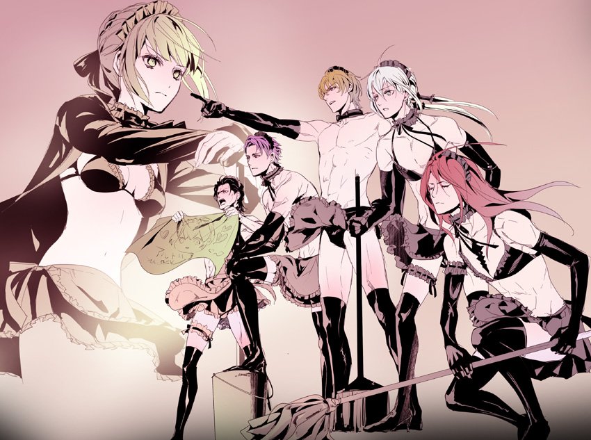 artoria pendragon, saber alter, gawain, lancelot, bedivere, and 2 more (fate and 1 more) drawn by nodo_goshisawayaka