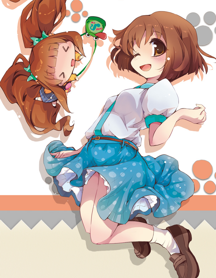 takatsuki yayoi and hagiwara yukiho (idolmaster) drawn by usoneko