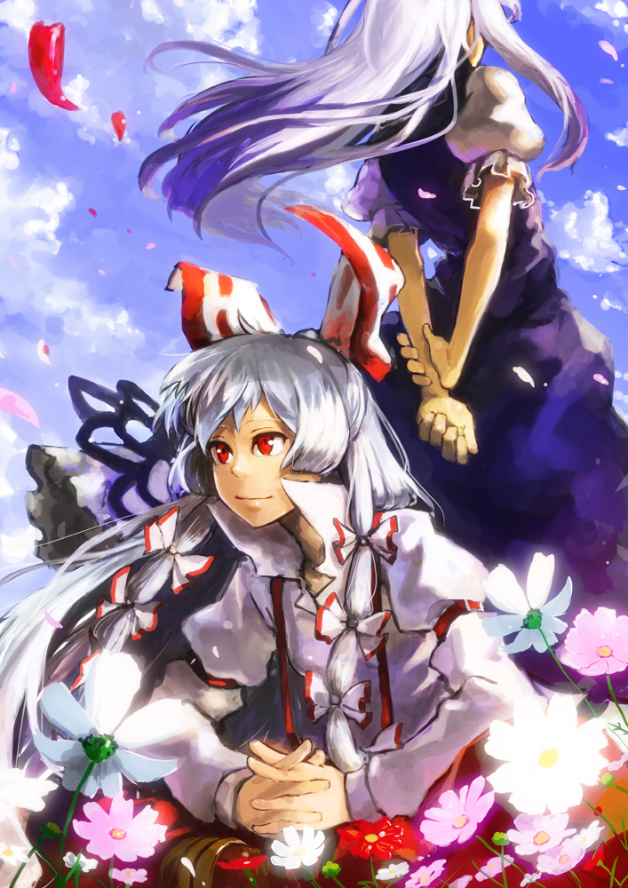 fujiwara no mokou and kamishirasawa keine (touhou) drawn by holysnow