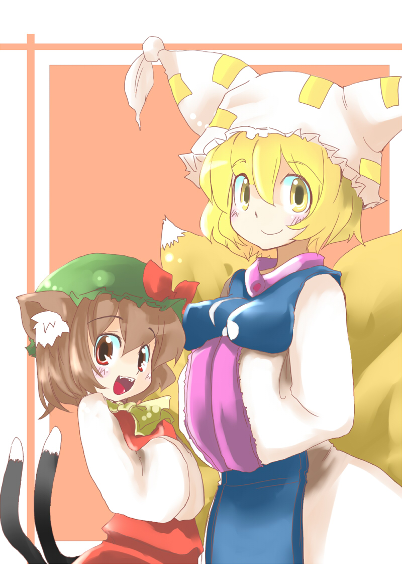 yakumo ran and chen (touhou) drawn by takara_akihito